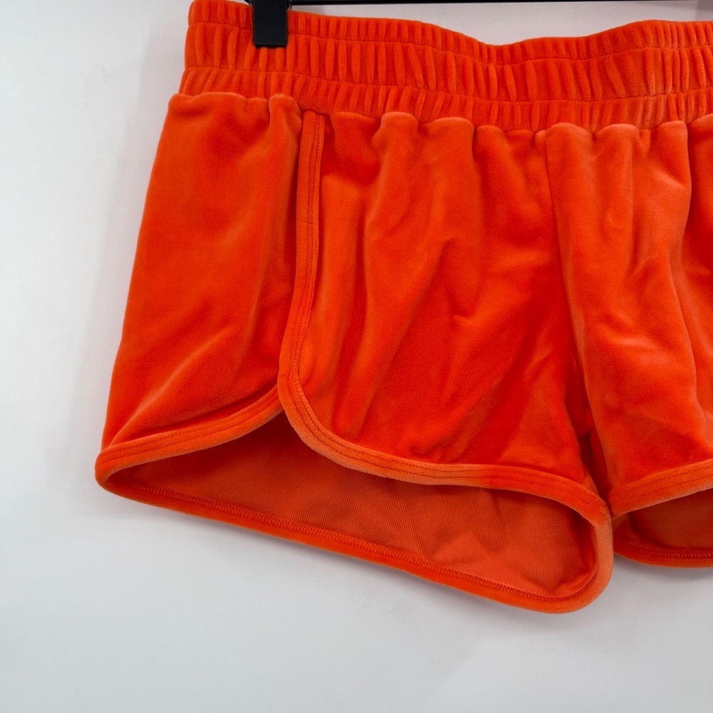 Niyama Sol Shorts Women Medium NEW Orange Velour Elastic Pull On Comfy Retro 90s - Picture 2 of 9